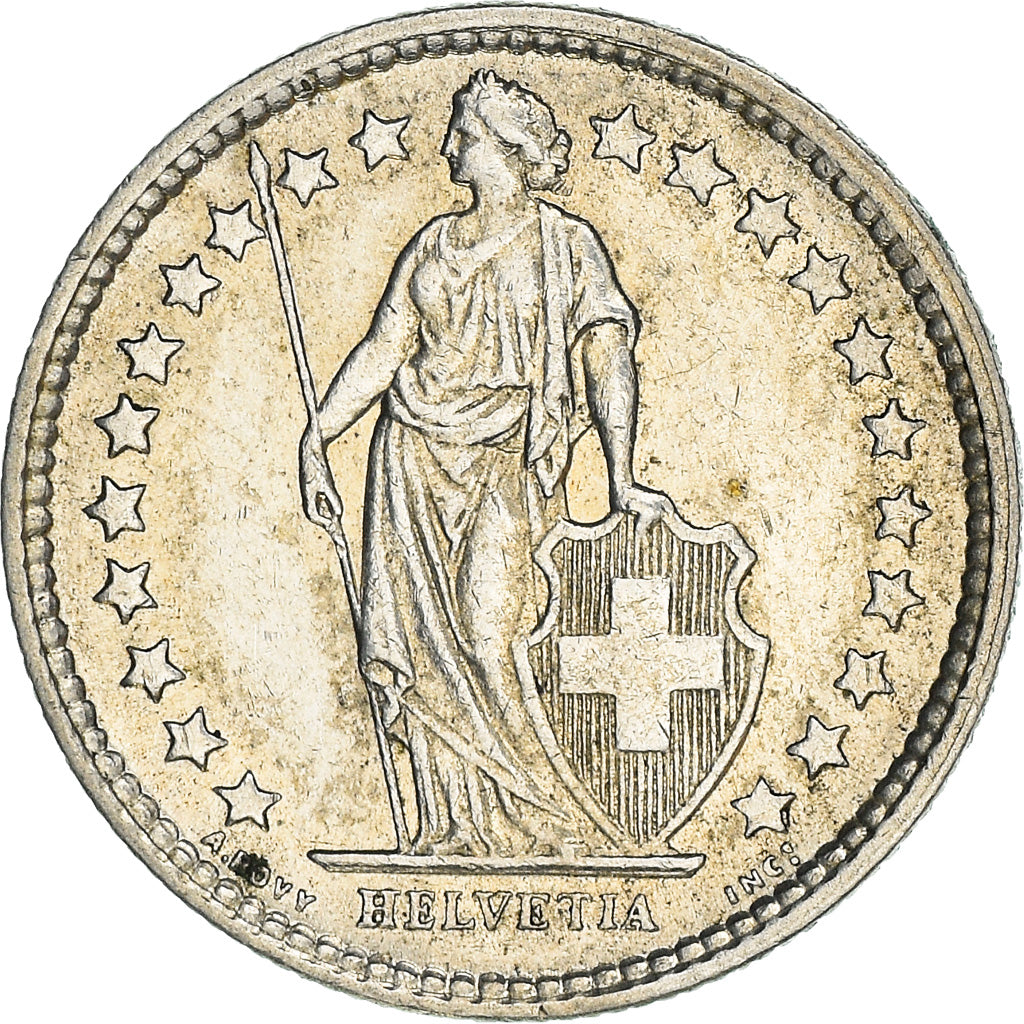 Coin, Switzerland, 1/2 Franc, 1960, Bern, MS(60-62), Silver, KM:23