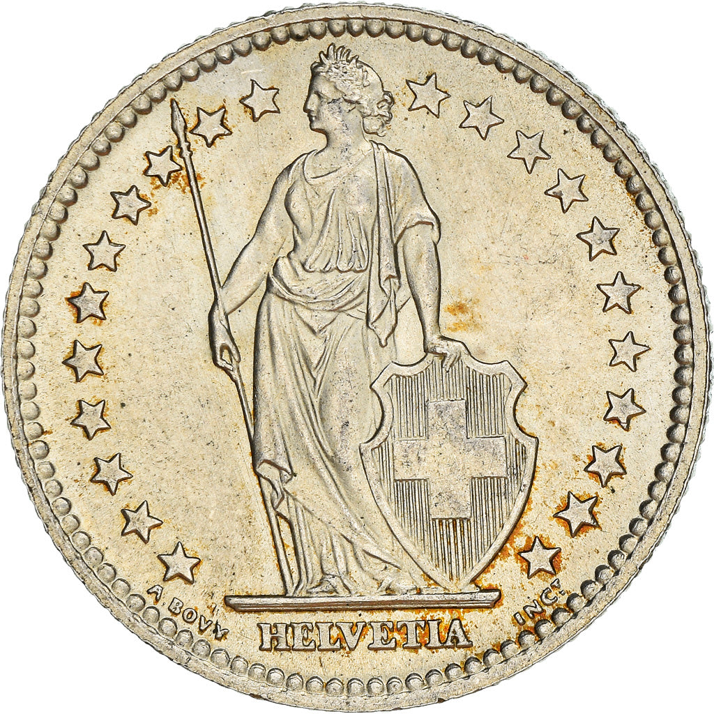 Coin, Switzerland, 2 Francs, 1958, Bern, MS(63), Silver, KM:21