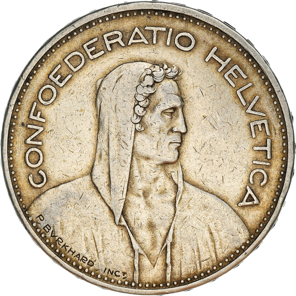 Coin, Switzerland, 5 Francs, 1932, Bern, EF(40-45), Silver, KM:40