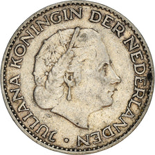 Moneda, Países Bajos, Juliana, Gulden, 1955, MBC, Plata, KM:184