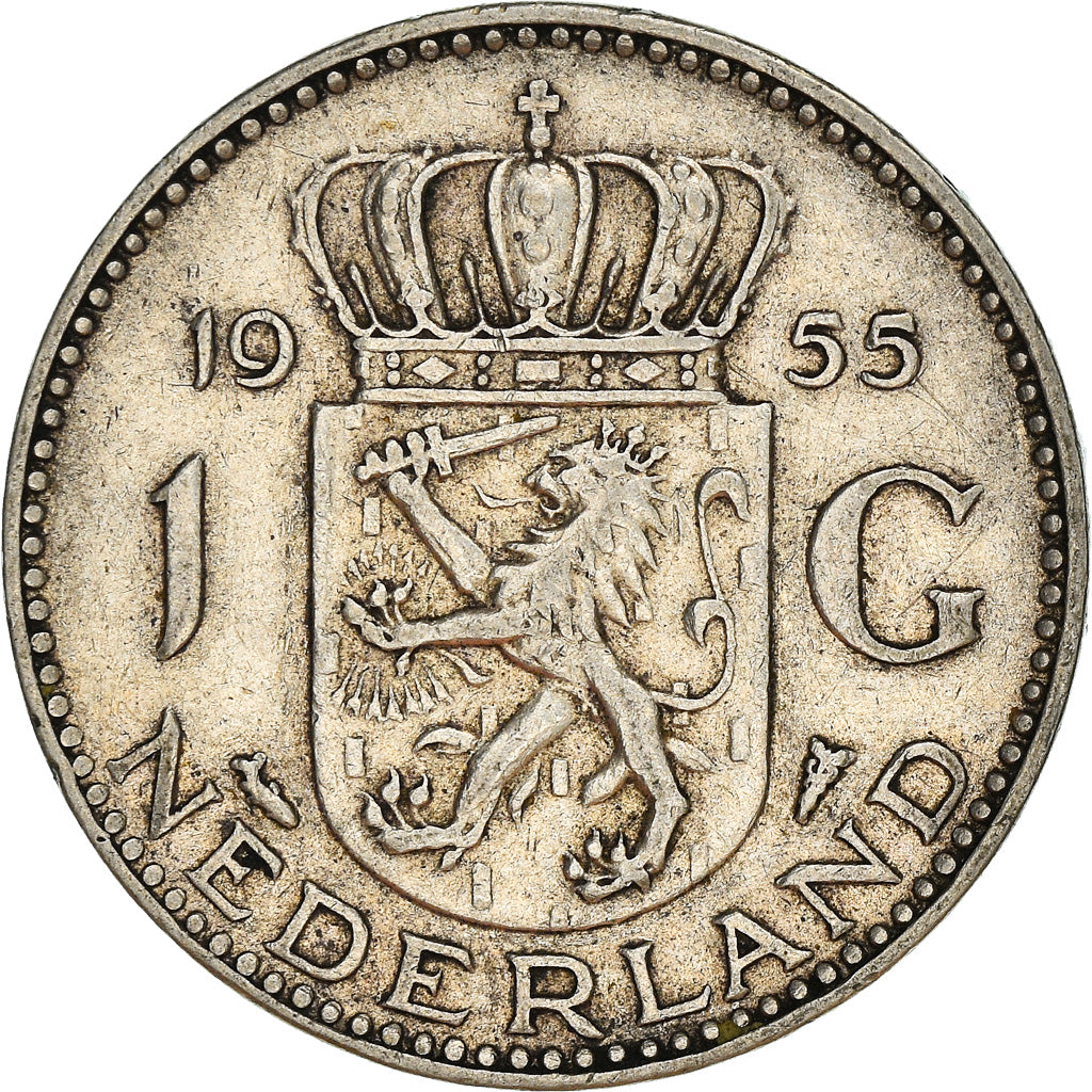 Moneta, Paesi Bassi, Juliana, Gulden, 1955, BB, Argento, KM:184