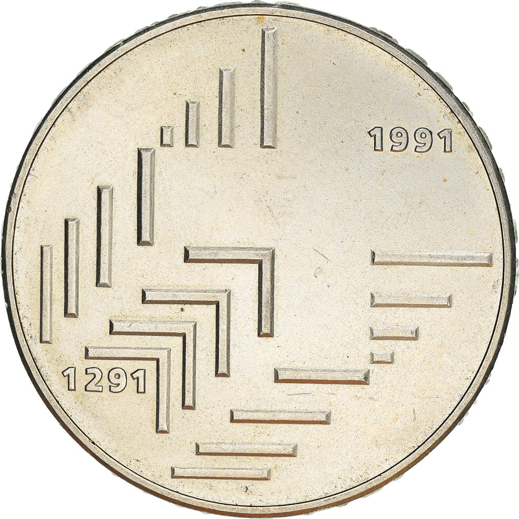 Coin, Switzerland, 20 Francs, 1991, Bern, MS(60-62), Silver, KM:70