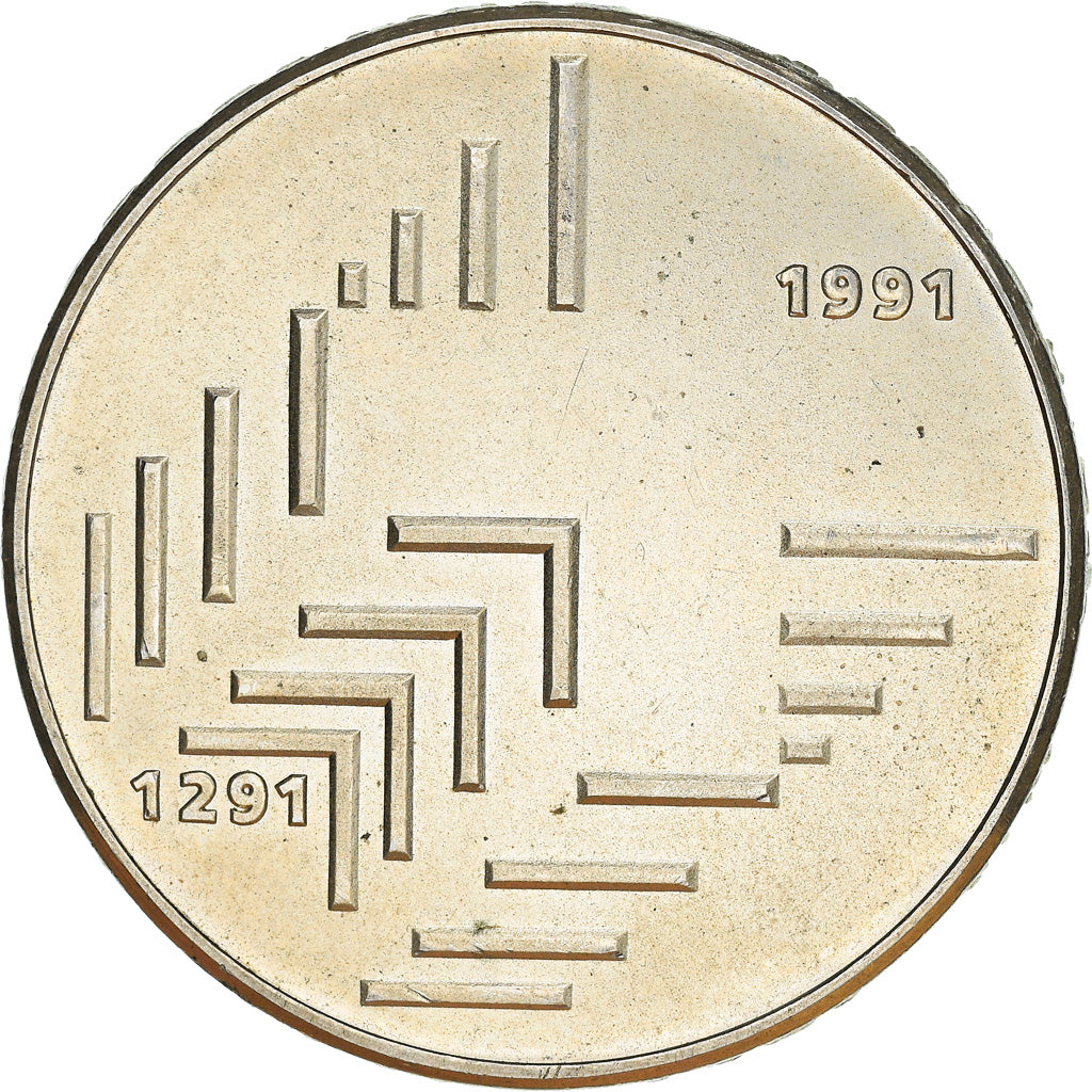 Coin, Switzerland, 20 Francs, 1991, Bern, MS(60-62), Silver, KM:70