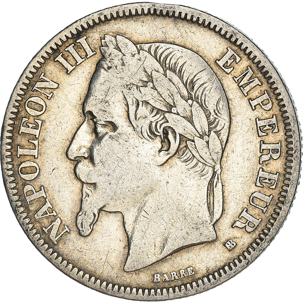 Coin, France, Napoleon III, 2 Francs, 1866, Strasbourg, VF(20-25), Silver