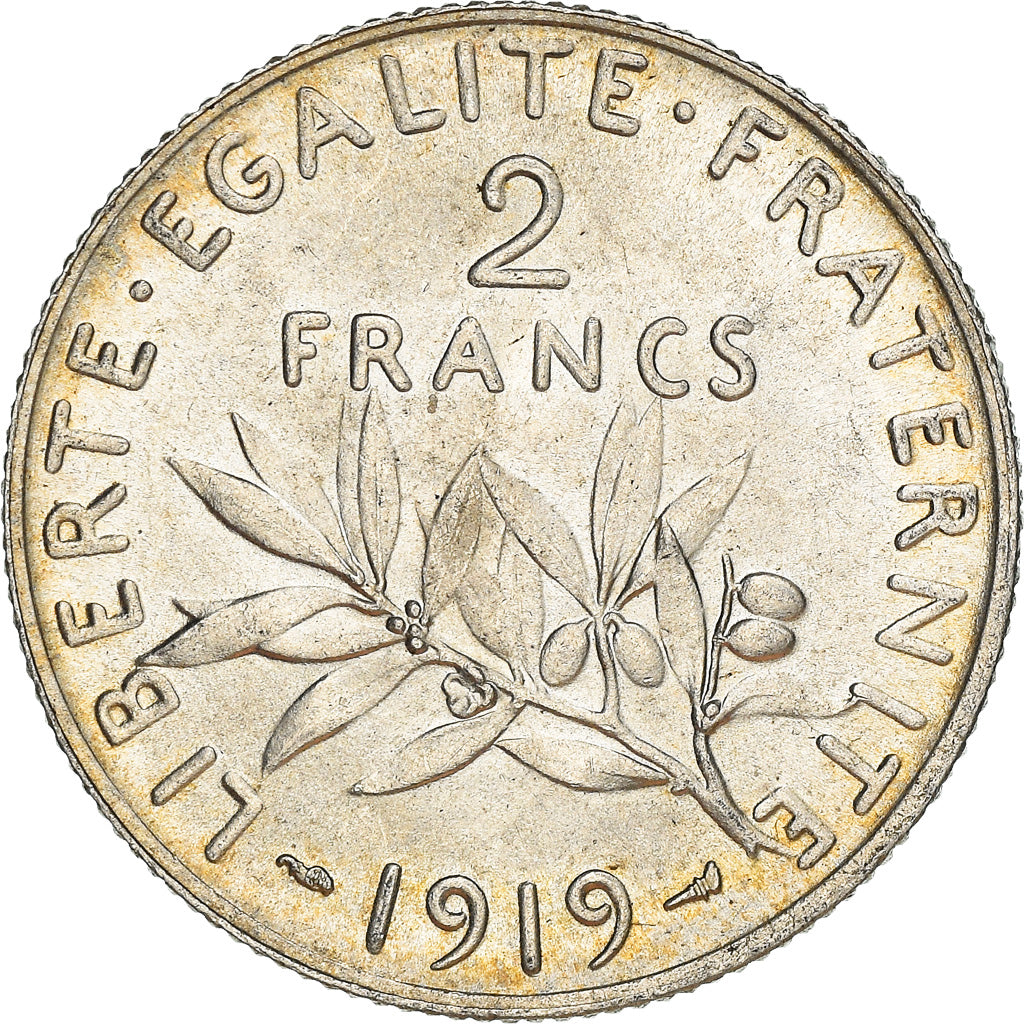 Coin, France, Semeuse, 2 Francs, 1919, Paris, MS(63), Silver, KM:845.1