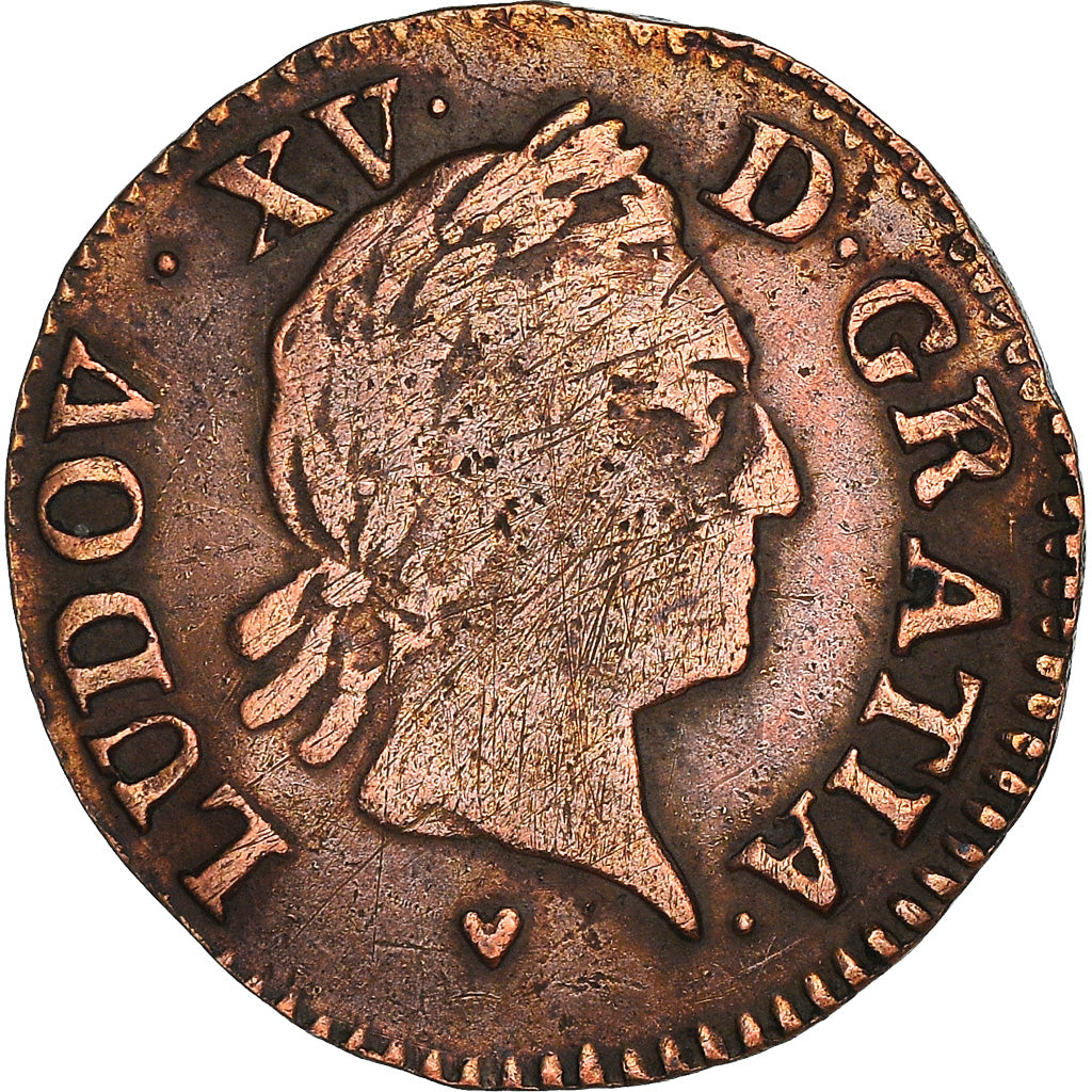 Münze, Frankreich, Louis XV, Liard, 1773, Strasbourg, S, Kupfer, Gadoury:272