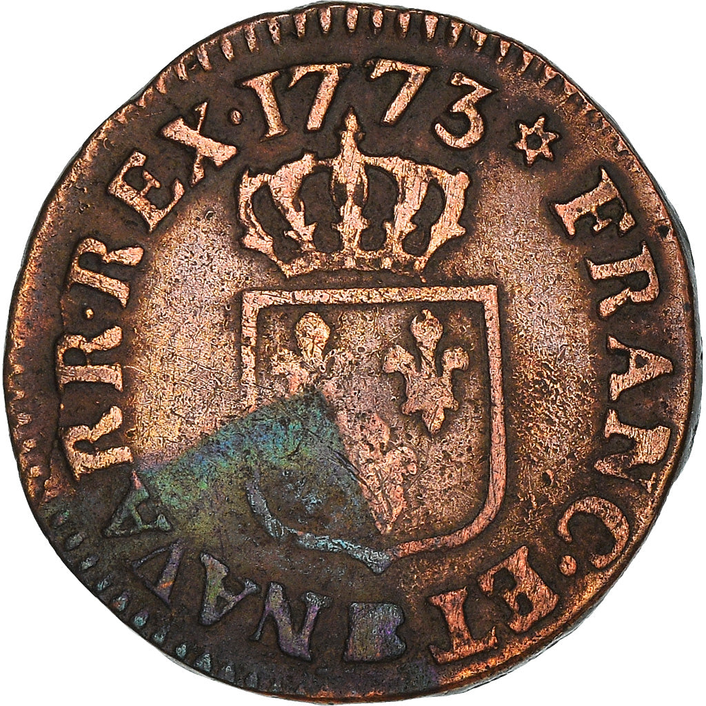 Münze, Frankreich, Louis XV, Liard, 1773, Strasbourg, S, Kupfer, Gadoury:272
