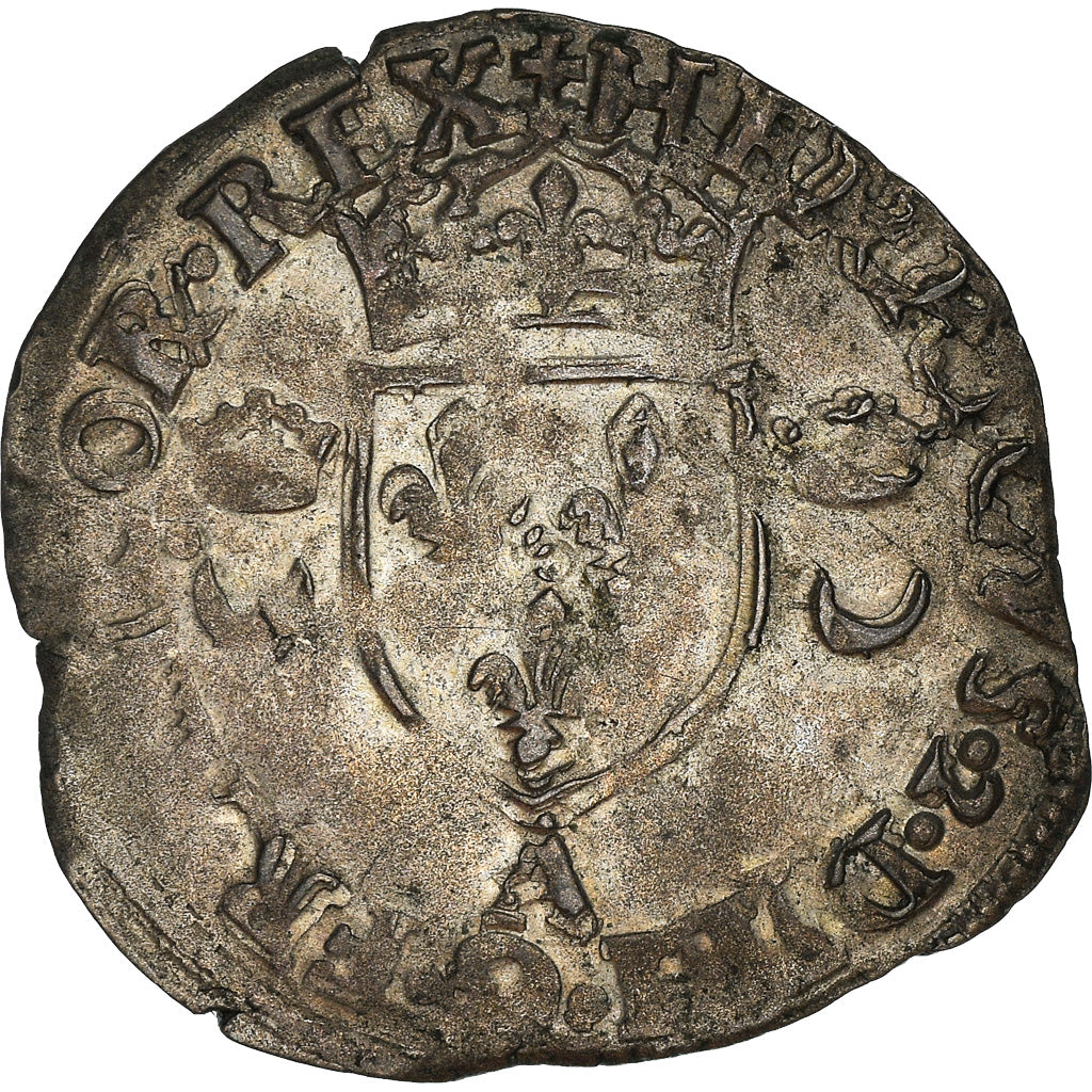 Munten, Frankrijk, Henri II, Douzain aux croissants, 1551, Paris, ZF, Billon