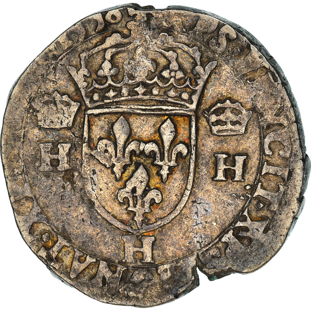 Moneta, Francja, Henri II, Teston, 1558, La Rochelle, VF(30-35), Srebro