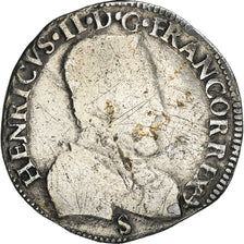 Moneta, Francia, Henri II, 1/2 Teston, 1556, Bayonne, B+, Argento, Sombart:4560
