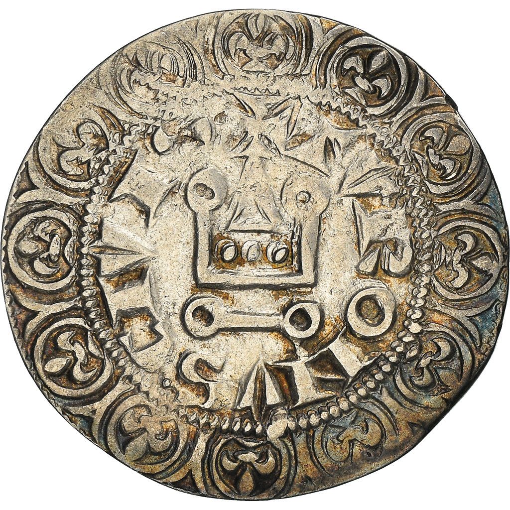 Coin, France, Philippe IV le Bel, Gros Tournois à l'O rond, EF(40-45), Silver