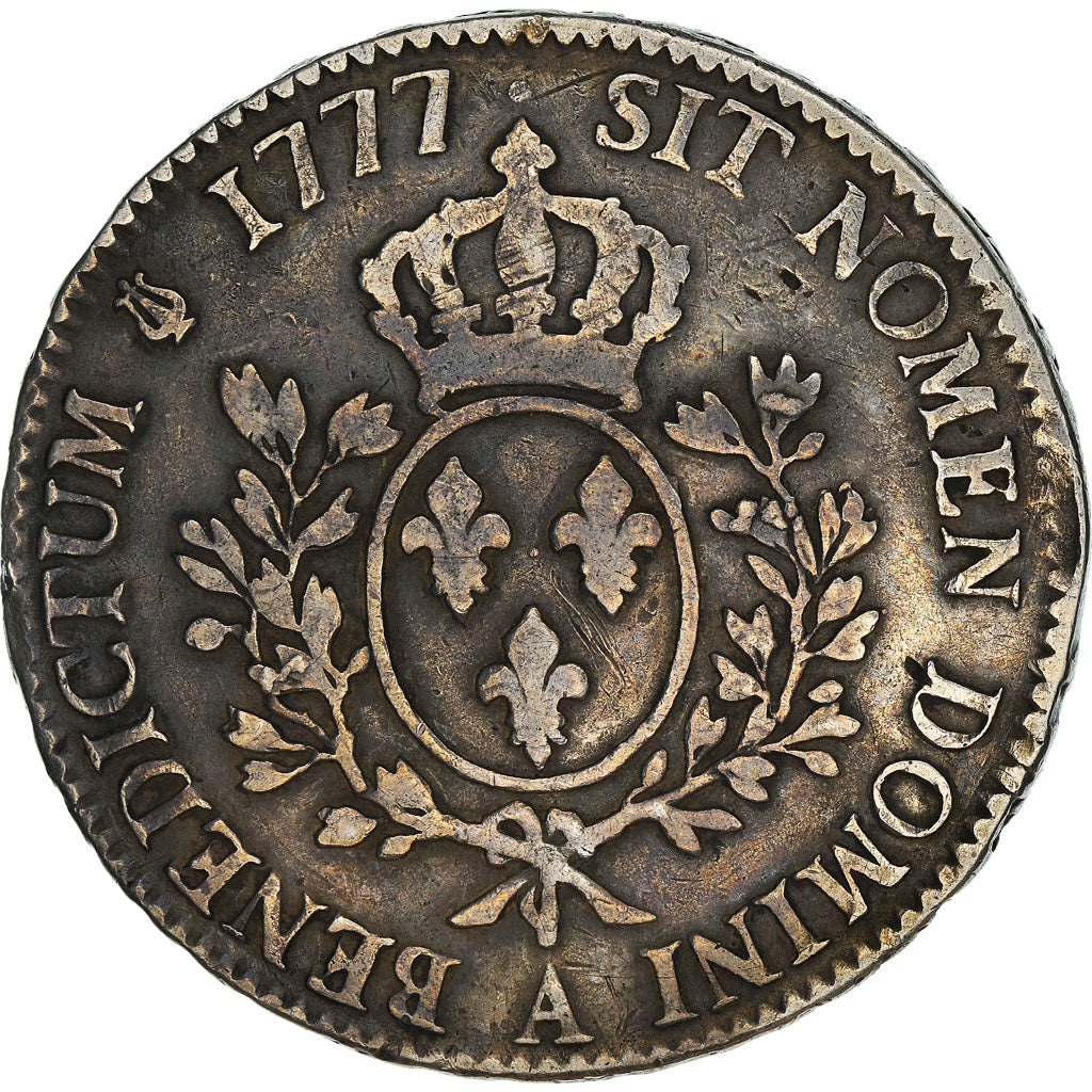 Coin, France, Louis XVI, Ecu aux branches d'olivier, 1777, Paris, VF(20-25)