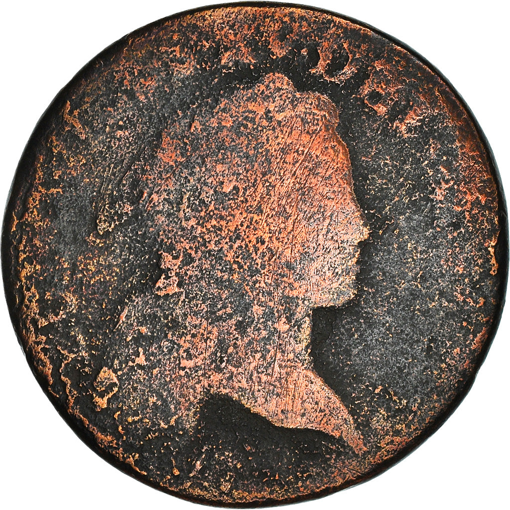 Monnaie, France, Louis XV, 1/2 Sol, 1720, Metz, B, Cuivre, Gadoury:273