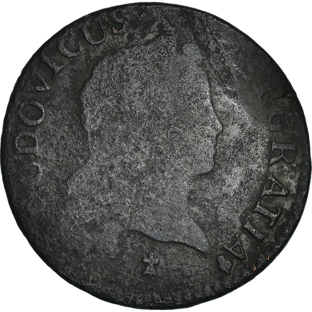Coin, France, Louis XV, 1/2 Sol, 1721, Reims, F(12-15), Copper, Gadoury:273