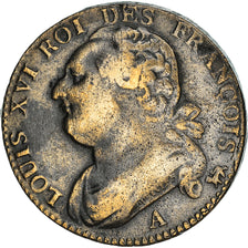 Münze, Frankreich, Louis XVI, 12 Deniers, 1792, Paris, S+, Métal de cloche