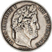 Moeda, França, Louis-Philippe, 5 Francs, 1848, Paris, EF(40-45), Prata