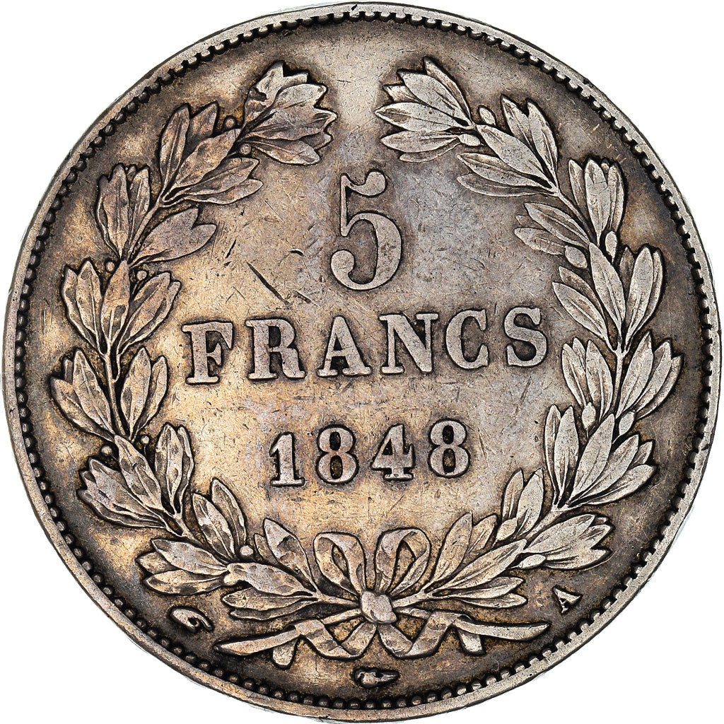 Coin, France, Louis-Philippe, 5 Francs, 1848, Paris, EF(40-45), Silver