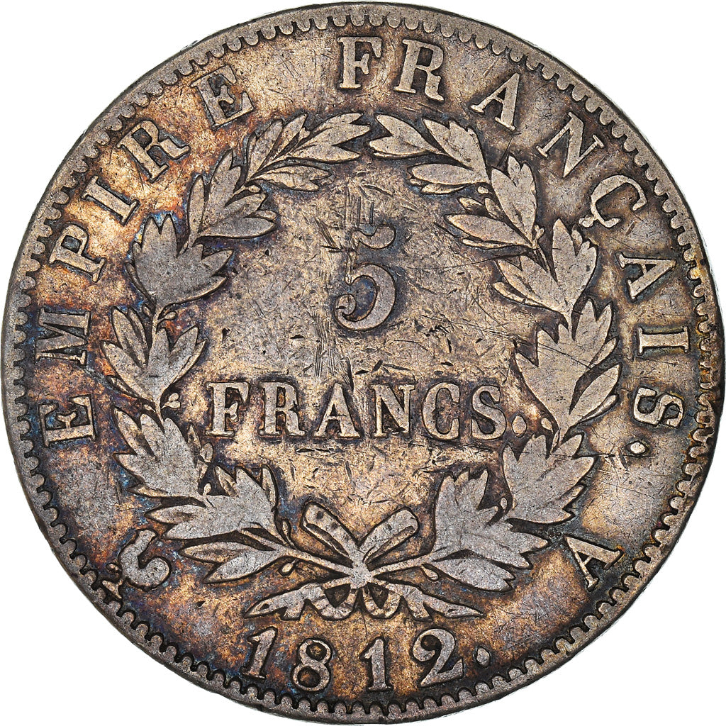 Coin, France, Napoléon I, 5 Francs, 1812, Paris, VF(30-35), Silver, KM:694.1