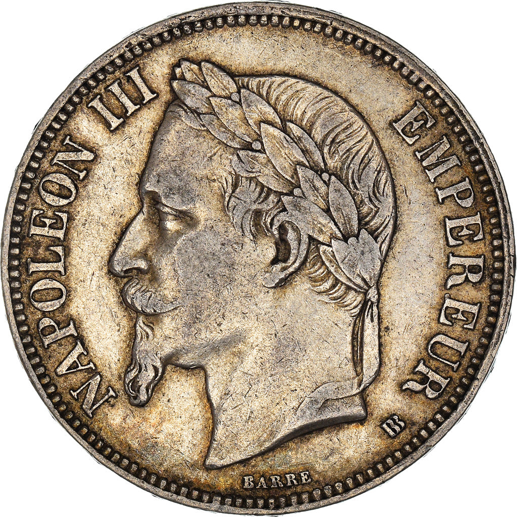 Coin, France, Napoleon III, 5 Francs, 1869, Strasbourg, EF(40-45), Silver