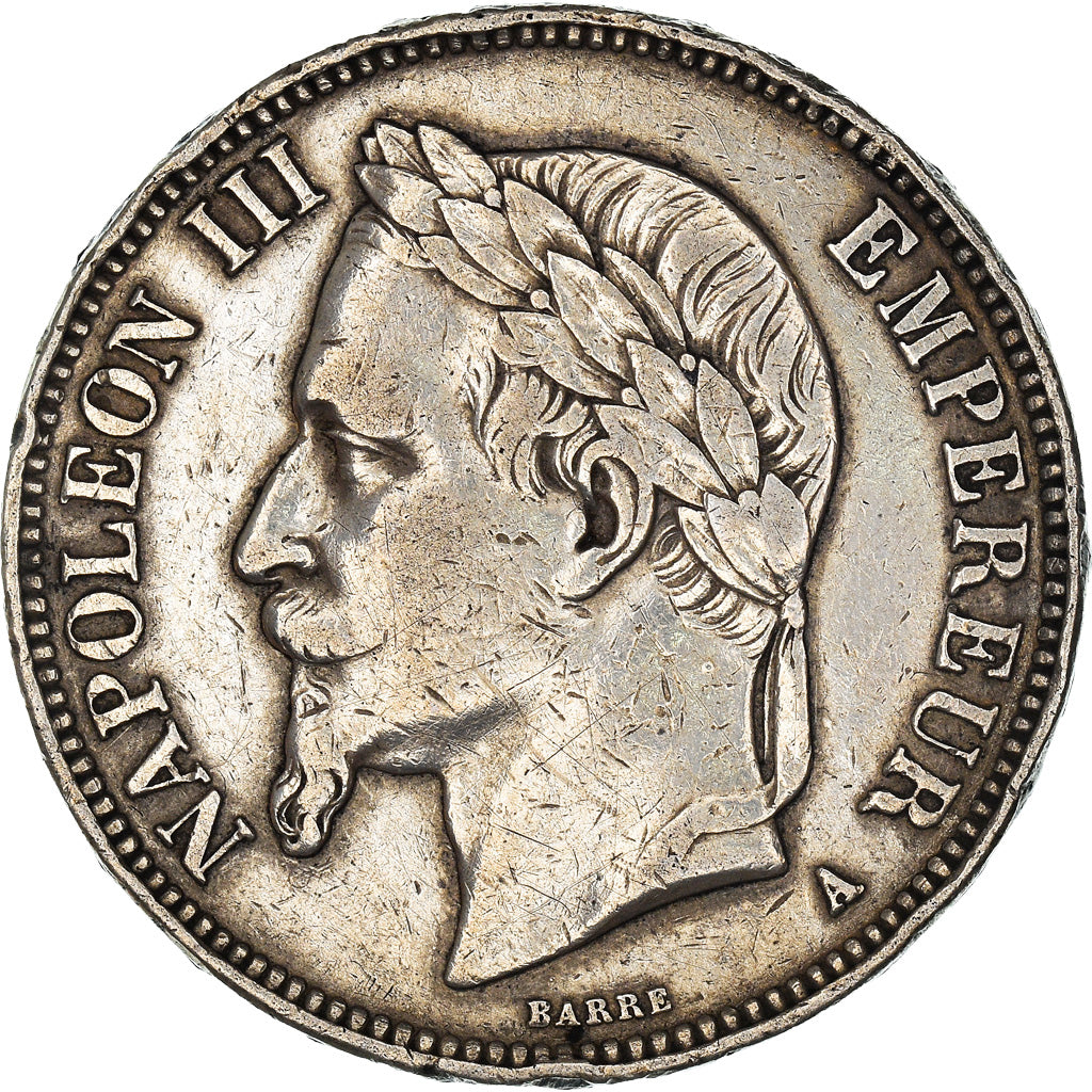 Coin, France, Napoleon III, 5 Francs, 1869, Paris, VF(30-35), Silver, KM:799.1