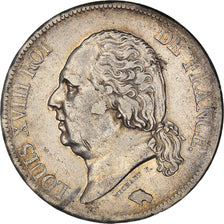 Moneta, Francia, Louis XVIII, 5 Francs, 1818, Rouen, BB, Argento, KM:711.2