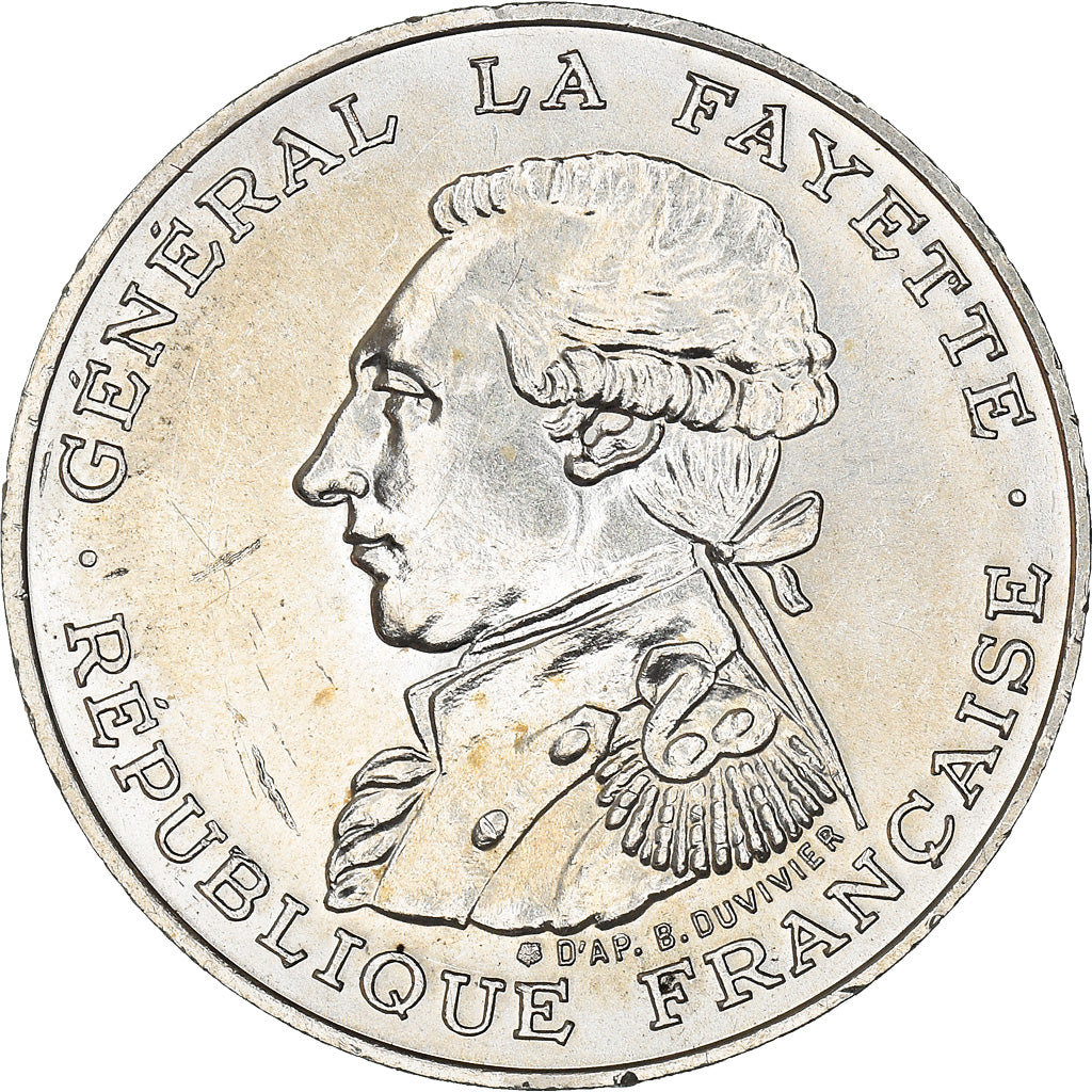 Coin, France, Lafayette, 100 Francs, 1987, MS(60-62), Silver, KM:962