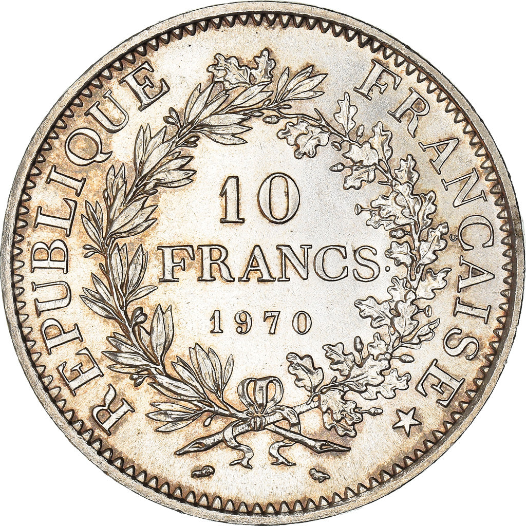 Münze, Frankreich, Hercule, 10 Francs, 1970, Paris, VZ, Silber, KM:932