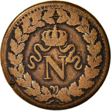 Moneta, Francia, Napoleon I, Decime, 1814, Strasbourg, MB, Bronzo, Gadoury:195b