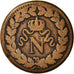Moneda, Francia, Napoleon I, Decime, 1814, Strasbourg, BC+, Bronce, Gadoury:195b