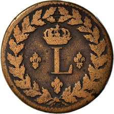 Monnaie, France, Louis XVIII, Decime, 1815, Strasbourg, Variété, TB, Bronze