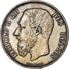 Coin, Belgium, Leopold II, 5 Francs, 5 Frank, 1870, Brussels, EF(40-45), Silver