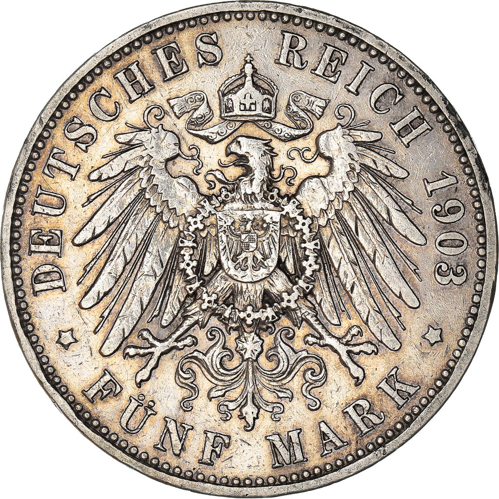 Coin, German States, PRUSSIA, Wilhelm II, 5 Mark, 1903, Berlin, EF(40-45)