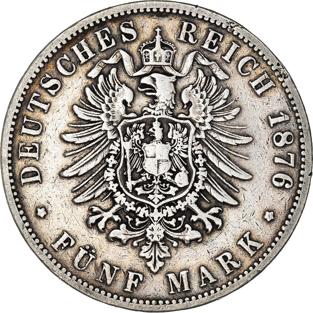 Münze, Deutsch Staaten, PRUSSIA, Wilhelm I, 5 Mark, 1876, Hannover, S, Silber