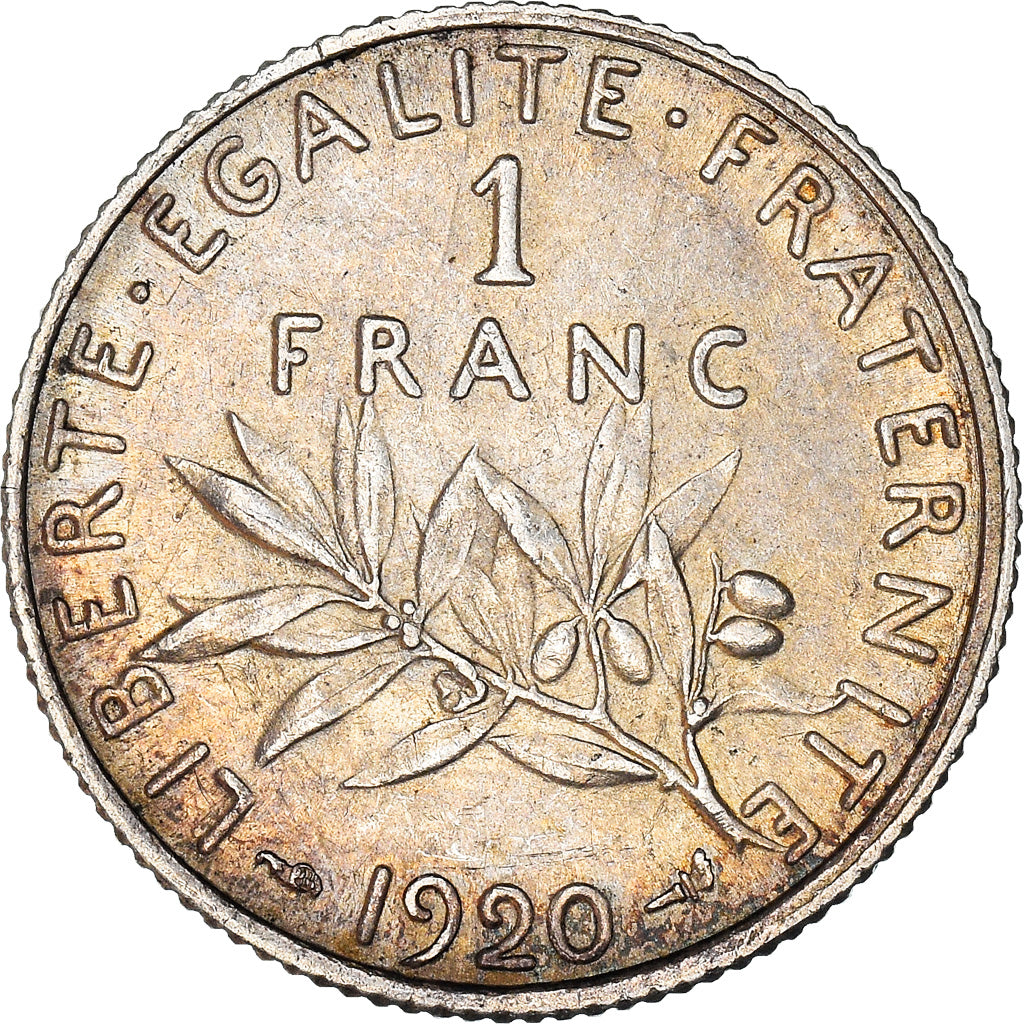 Coin, France, Semeuse, Franc, 1920, Paris, AU(50-53), Silver, KM:844.1