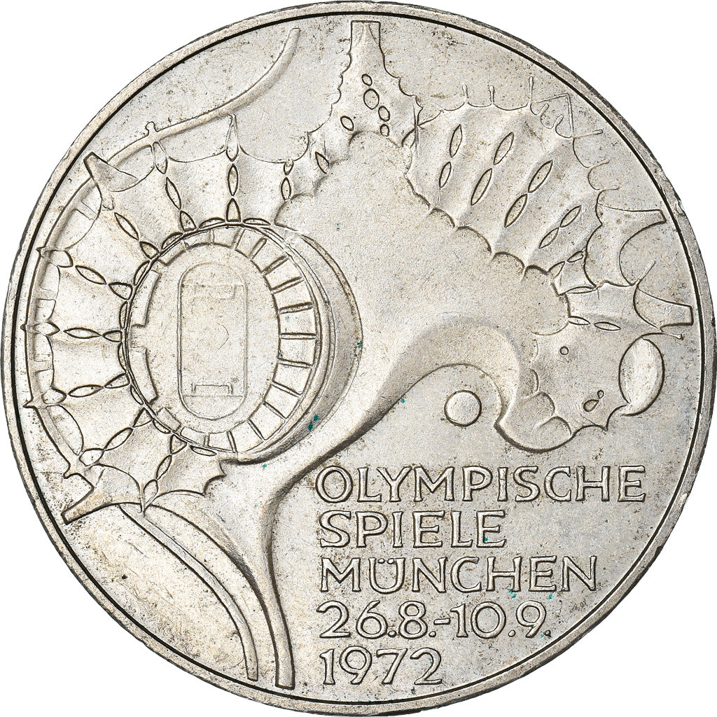 Munten, Federale Duitse Republiek, 10 Mark, 1972, Munich, PR, Zilver, KM:133
