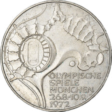 Munten, Federale Duitse Republiek, 10 Mark, 1972, Munich, PR, Zilver, KM:133