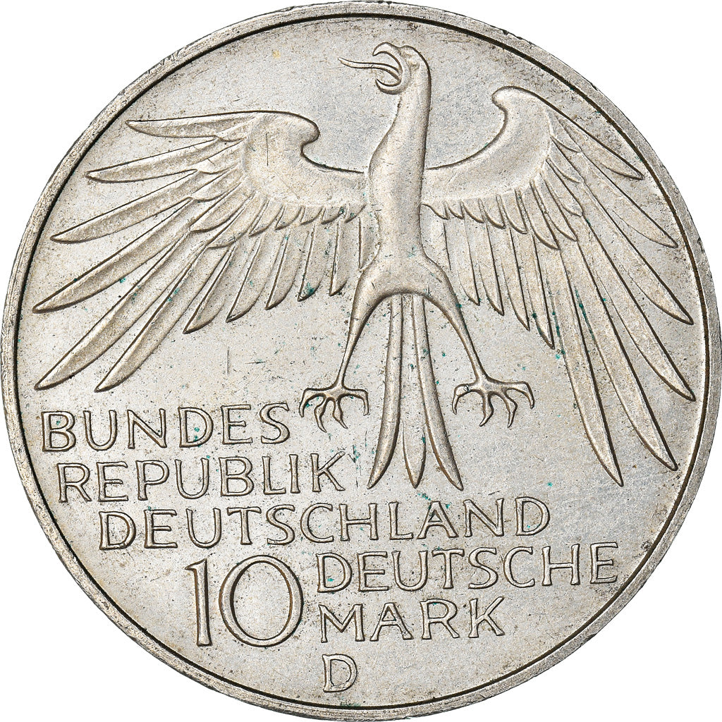 Munten, Federale Duitse Republiek, 10 Mark, 1972, Munich, PR, Zilver, KM:133