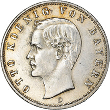 Moeda, Estados Alemães, BAVARIA, Otto, 2 Mark, 1908, Munich, AU(55-58), Prata