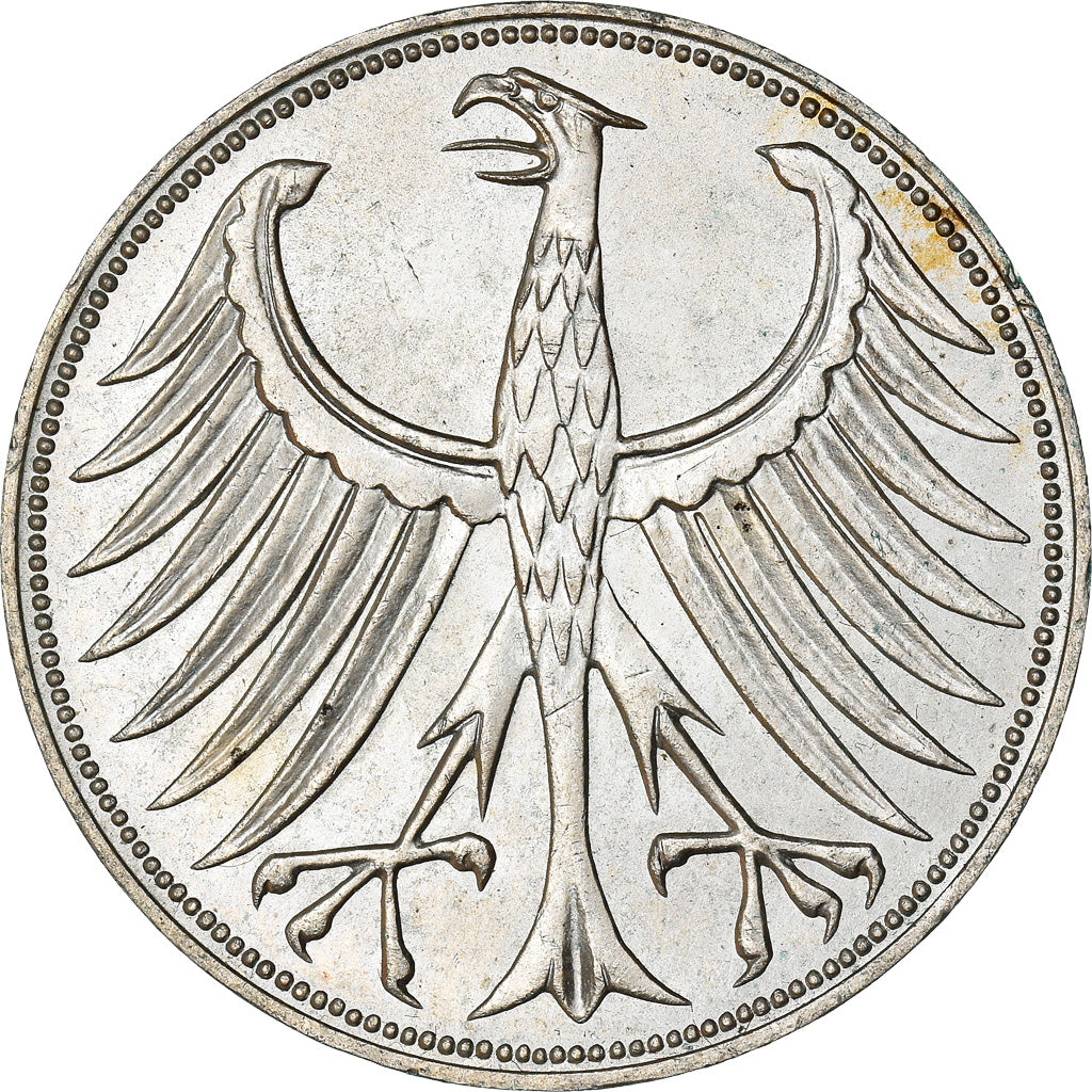 Moeda, ALEMANHA - REPÚBLICA FEDERAL, 5 Mark, 1970, Munich, MS(60-62), Prata