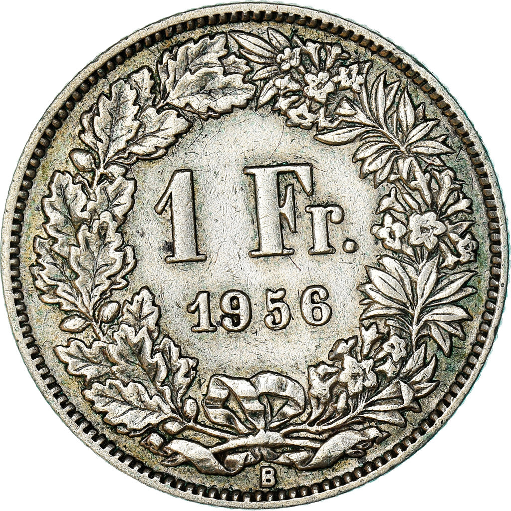 Coin, Switzerland, Franc, 1956, Bern, EF(40-45), Silver, KM:24