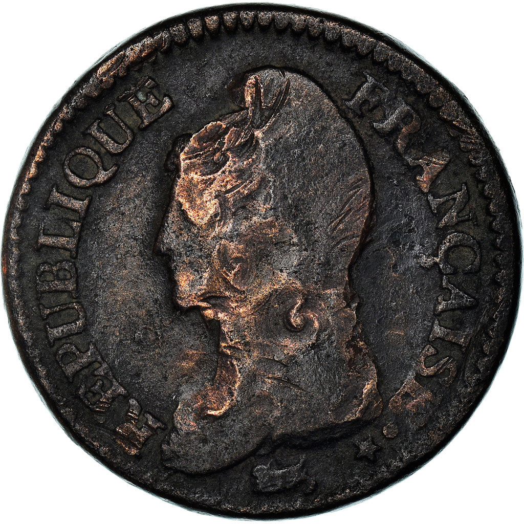 Moneta, Francia, Dupré, Decime, AN 5, Paris, Modification du 2 décimes, B+