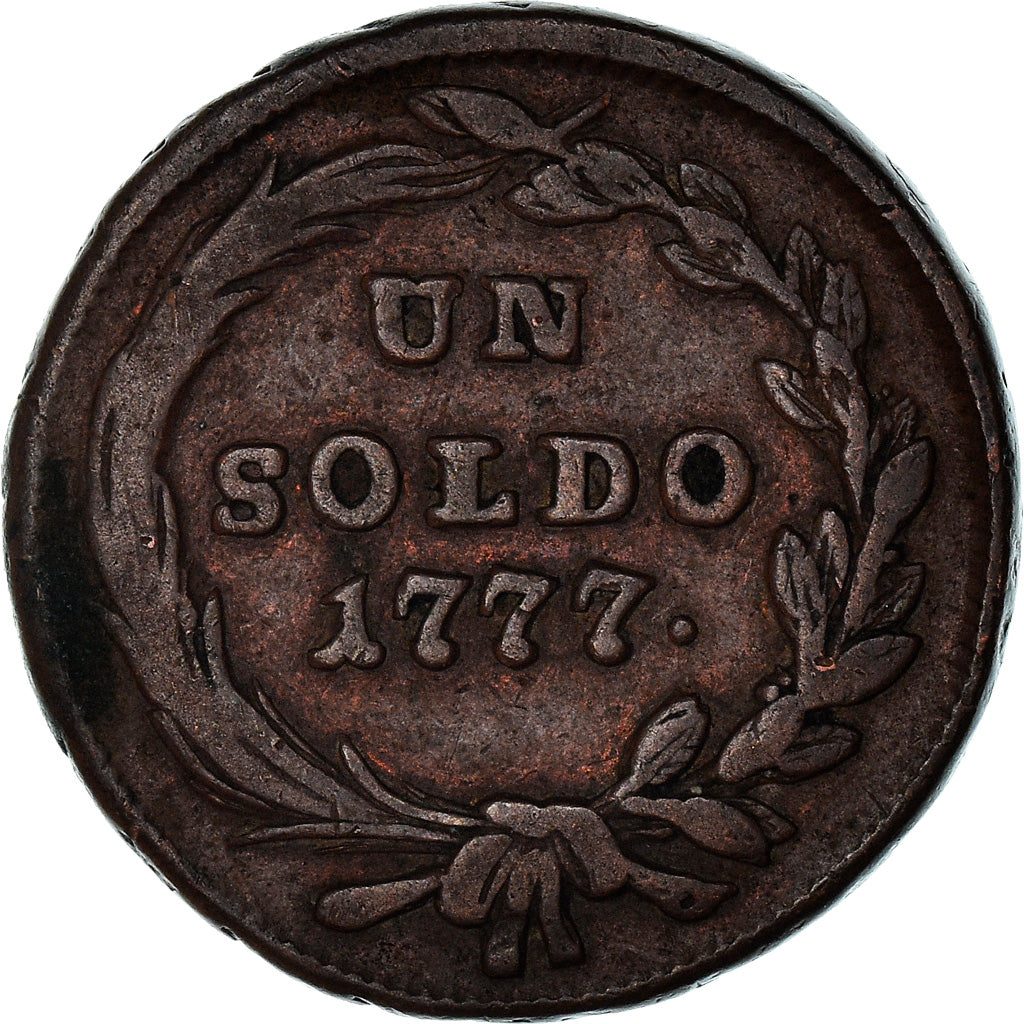 Moneta, STATI ITALIANI, MILAN, Maria Theresa, Soldo, 1777, MB, Rame, KM:186