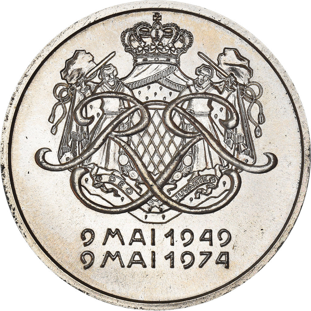 Mónaco, Medal, Prince Rainier III, 1974, MS(63), Prata