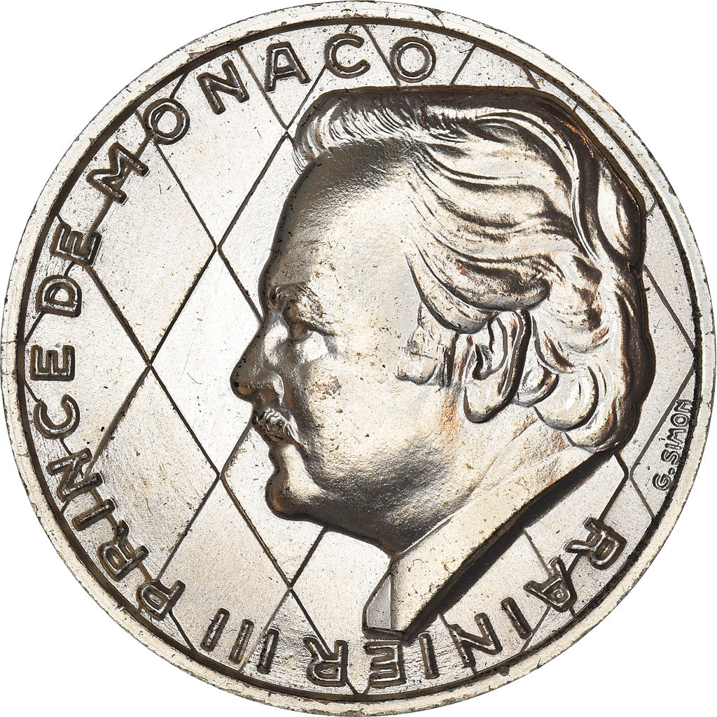 Monaco, Medaille, Prince Rainier III, 1974, UNC-, Zilver