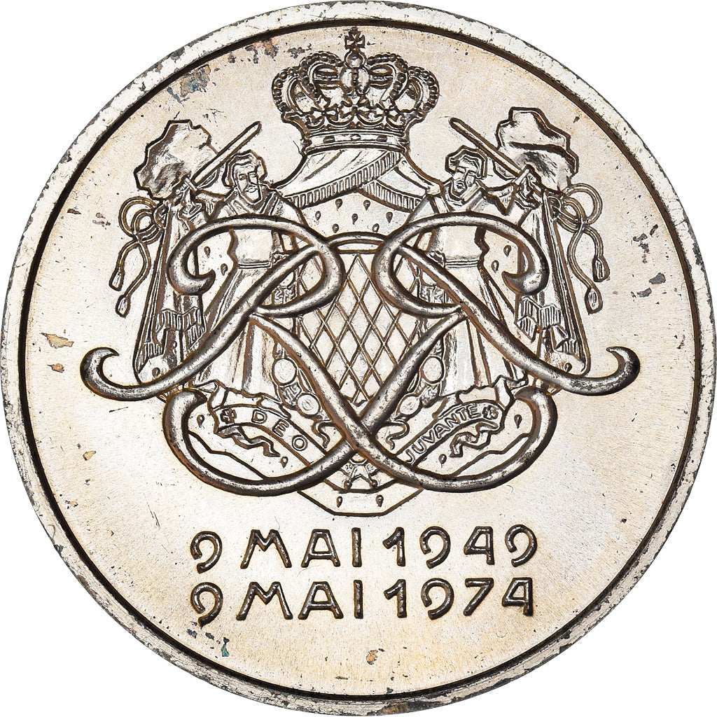 Monaco, Medaille, Prince Rainier III, 1974, UNC-, Zilver