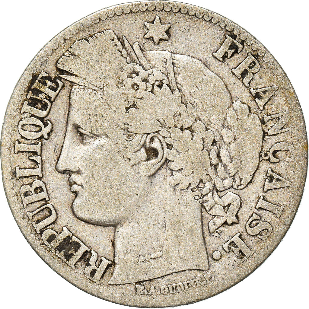 Coin, France, Cérès, 2 Francs, 1871, Paris, VF(20-25), Silver, KM:817.1