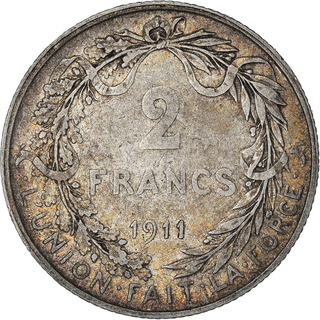 Coin, Belgium, 2 Francs, 2 Frank, 1911, VF(30-35), Silver, KM:74