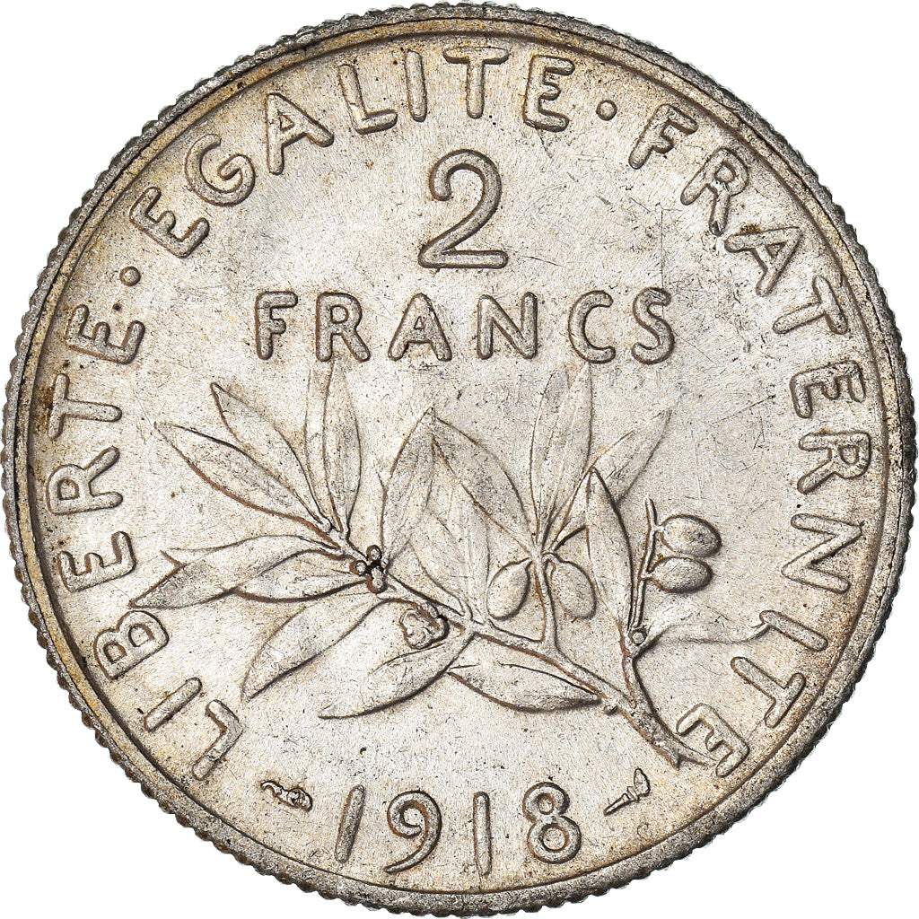 Moneta, Francia, Semeuse, 2 Francs, 1918, Paris, SPL, Argento, KM:845.1