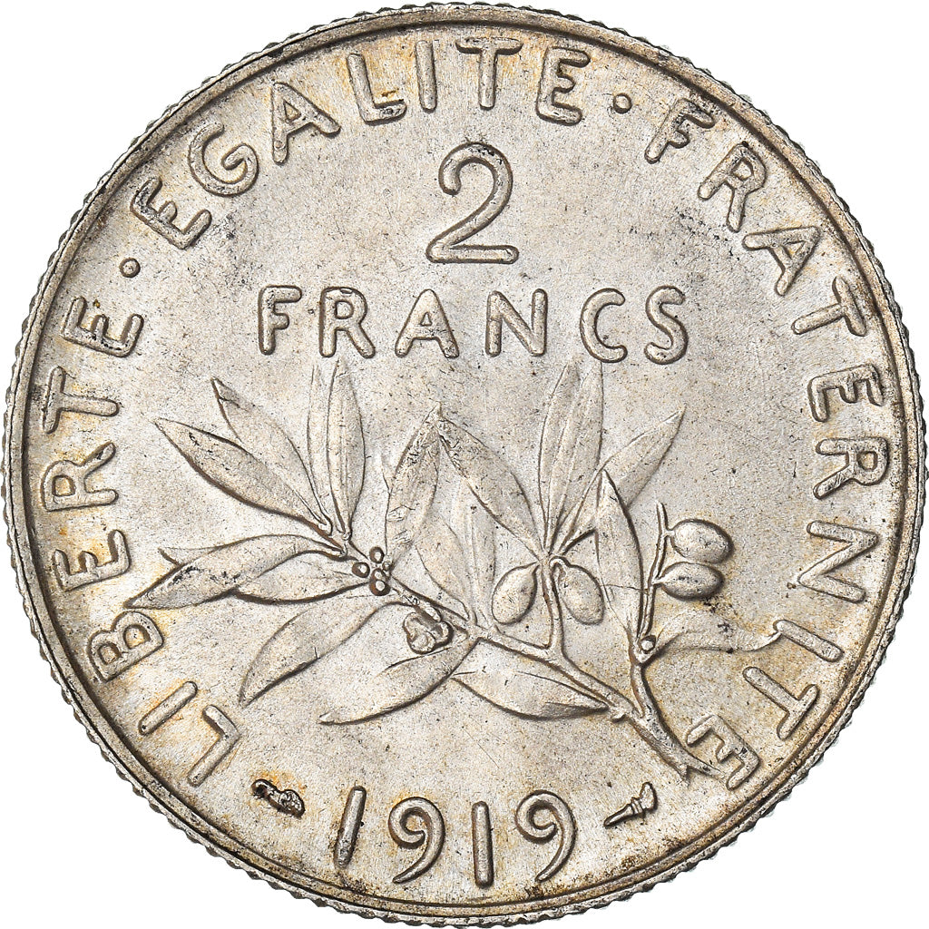 Coin, France, Semeuse, 2 Francs, 1919, Paris, MS(63), Silver, KM:845.1