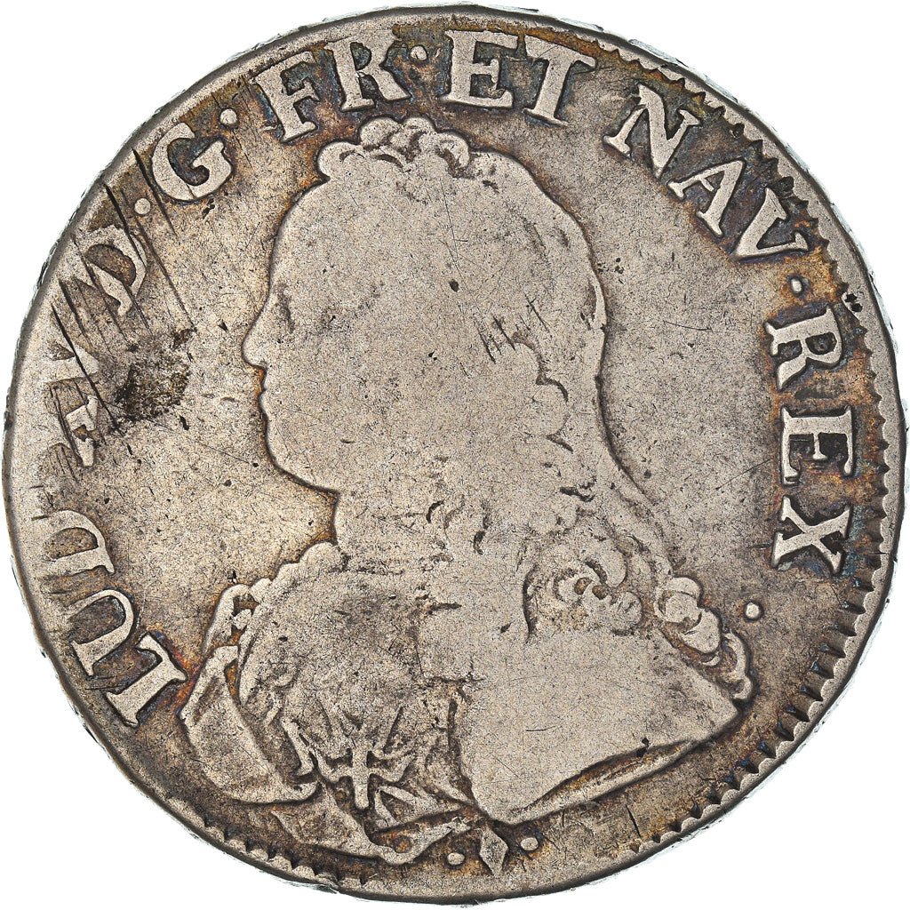 Moeda, França, Louis XV, Ecu aux branches d'olivier, 1727, Bayonne, VF(20-25)